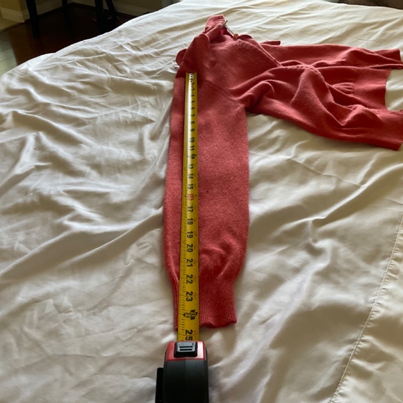 CASHMERE, button down salmon colored sweater. - Picture 6 of 7